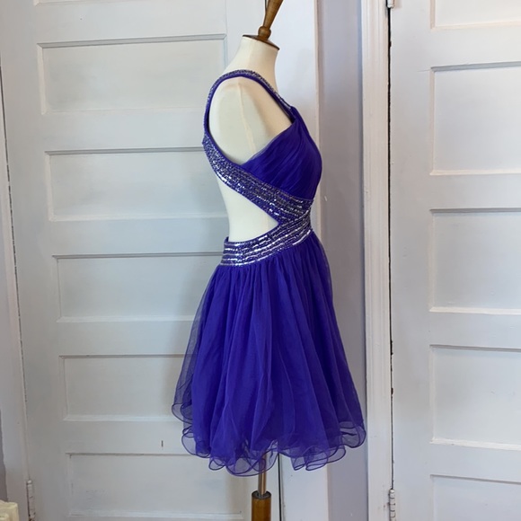 NWOT Blondie Nites Purple Halter Dress, Size 13 - Picture 4 of 16